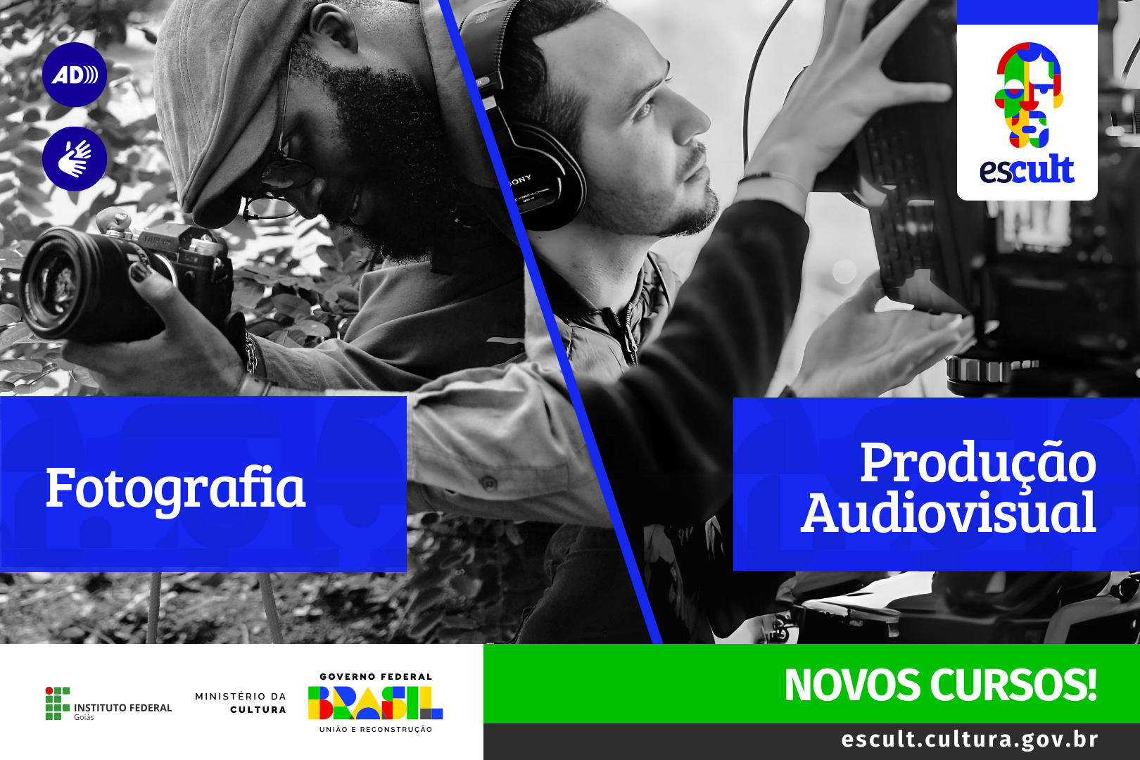 Abertas as inscrições para os cursos Produção Audiovisual e Fotografia
